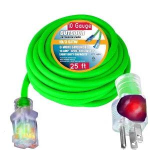 10 Gauge 3-Wire Ground Contractor 25Ft 10 Gauge Power Extension Cord 10/3 Plug