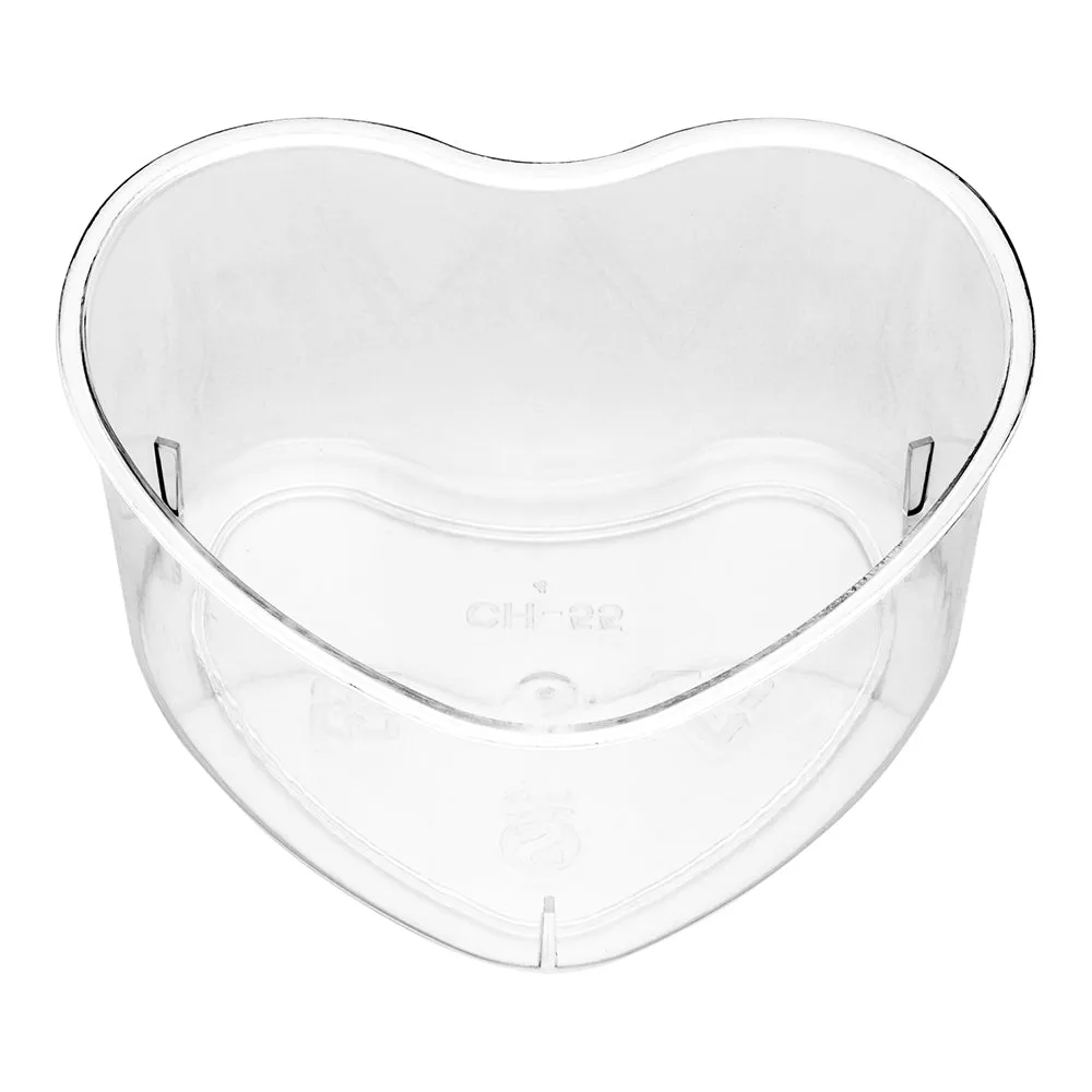 100 5 oz Clear Plastic Mini Heart Cups and 100 Silver Plastic 4" Mini Spoons