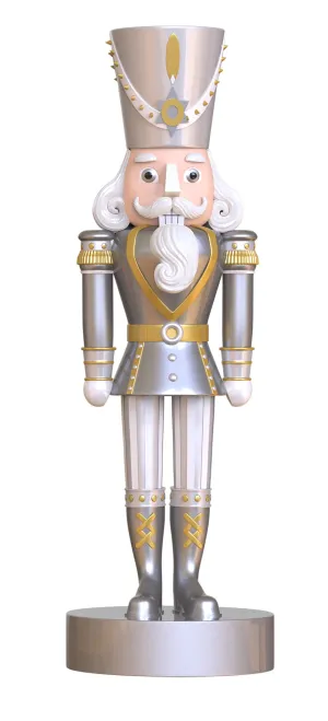 7' Silver, Gold and White Nutcracker