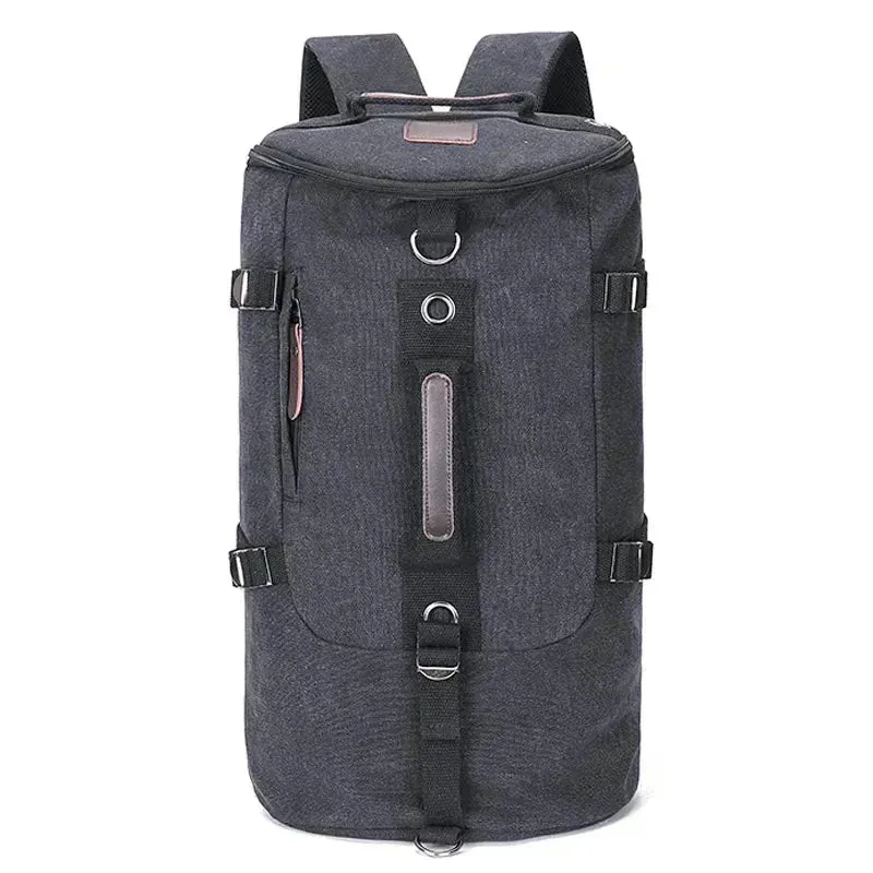 Adventure-Ready Men's Canvas Rucksack Duffle Bag with Shoulder Strap