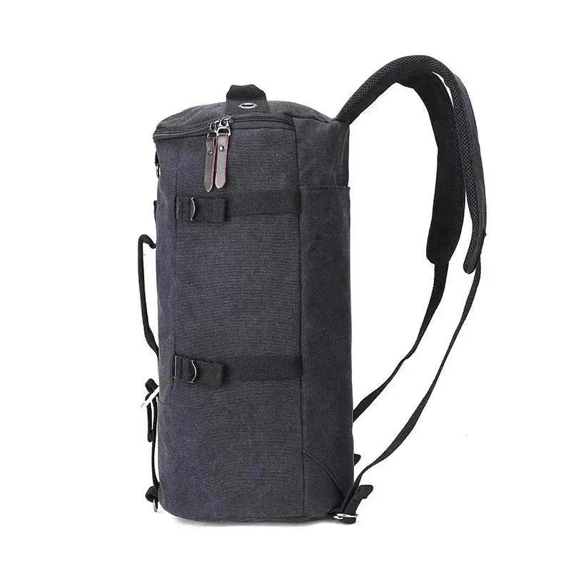 Adventure-Ready Men's Canvas Rucksack Duffle Bag with Shoulder Strap