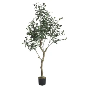 Artificial 1.2M Olive Tree with Large Wood Trunk and Lifelike Fruits 504 Leaves
