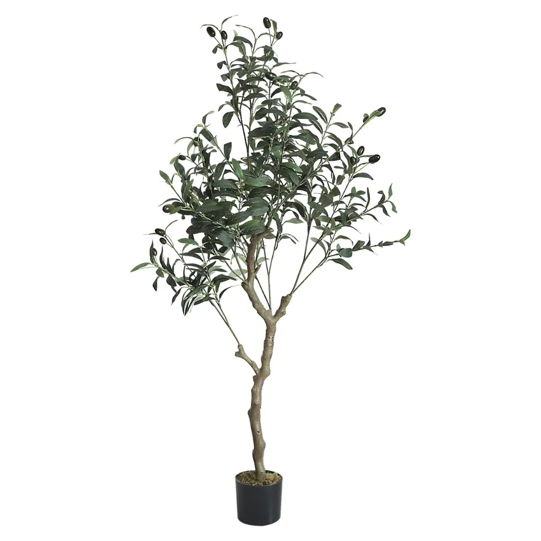 Artificial 1.2M Olive Tree with Large Wood Trunk and Lifelike Fruits 504 Leaves