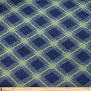 Blue & Yellow Check Printed Polar Fleece Design 204