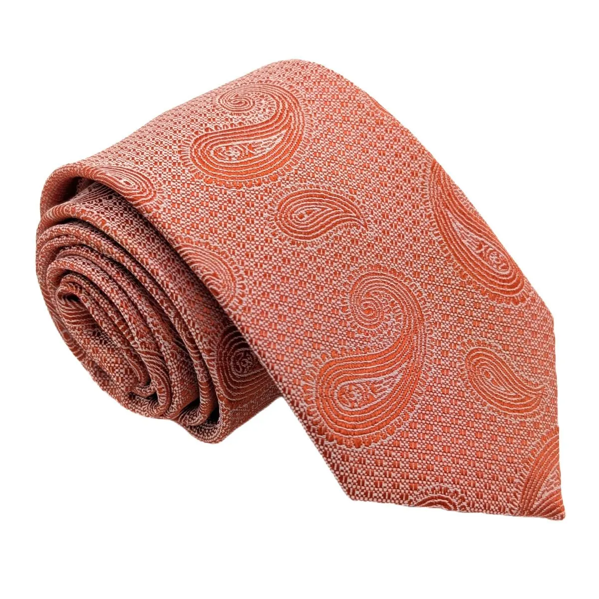 Burnt Orange Paisley Wedding Tie