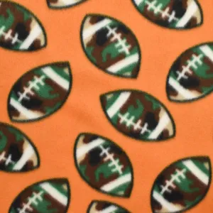 Camo Footballs on Orange Printed Polar Fleece