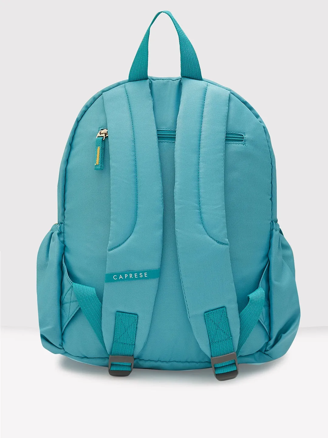 Caprese Xenia Backpack Medium Dual Compartment Turquoise Printed