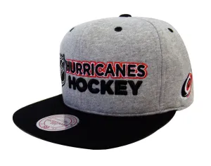 Carolina Hurricanes Snapback Mitchell & Ness Heather Jersey Cap Hat Grey Black