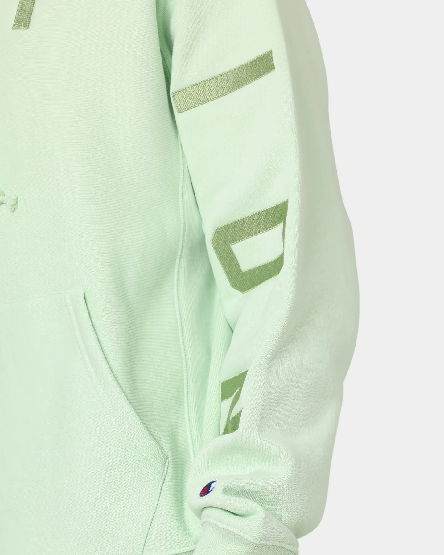 Champion Reverse Weave Arch Logo Hoodie Tuft Green