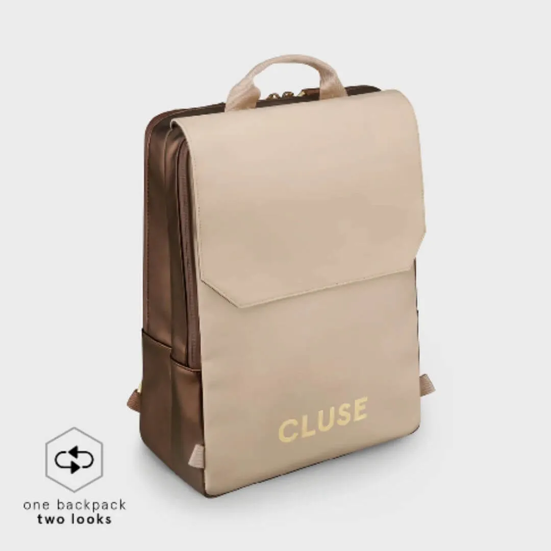 Cluse Le Reversible Backpack - Metallic Brown/Beige