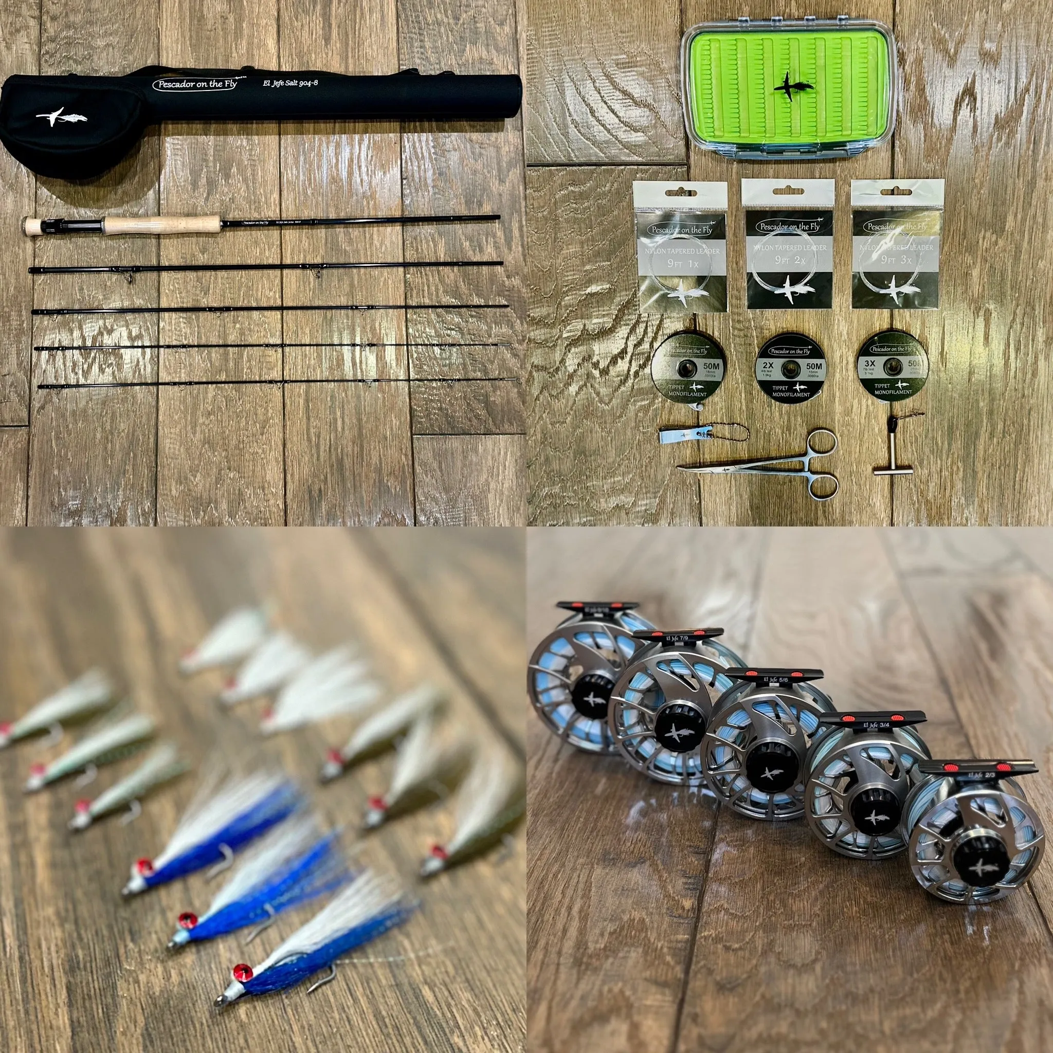 El Jefe Saltwater Fly Fishing Combo Package | 904-10 | 9' Four Section 10 Weight Fly Rod And Reel Outfit