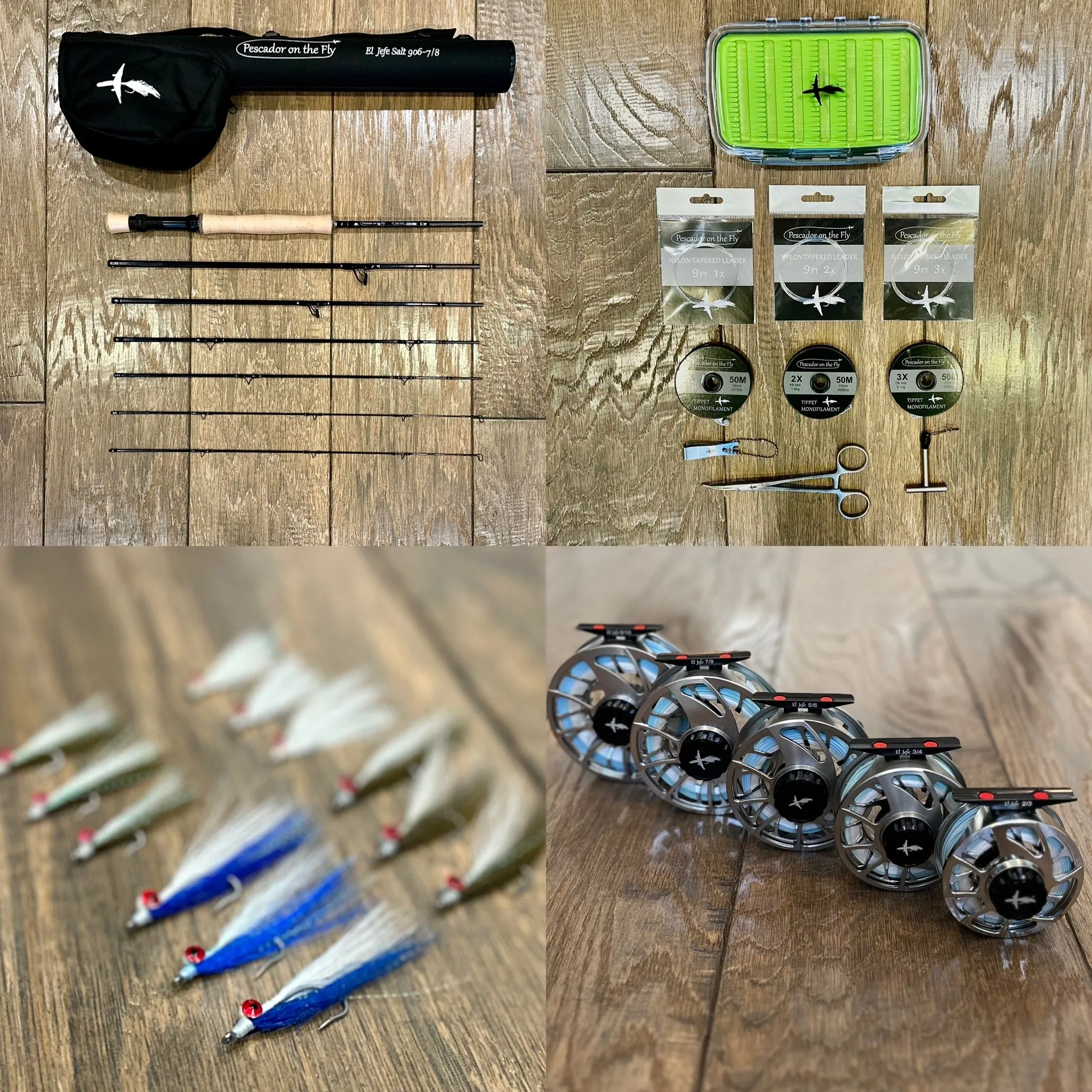 El Jefe Saltwater Fly Fishing Combo Package | 906-9 | 9' Six Section 9 Weight Fly Rod And Reel Outfit
