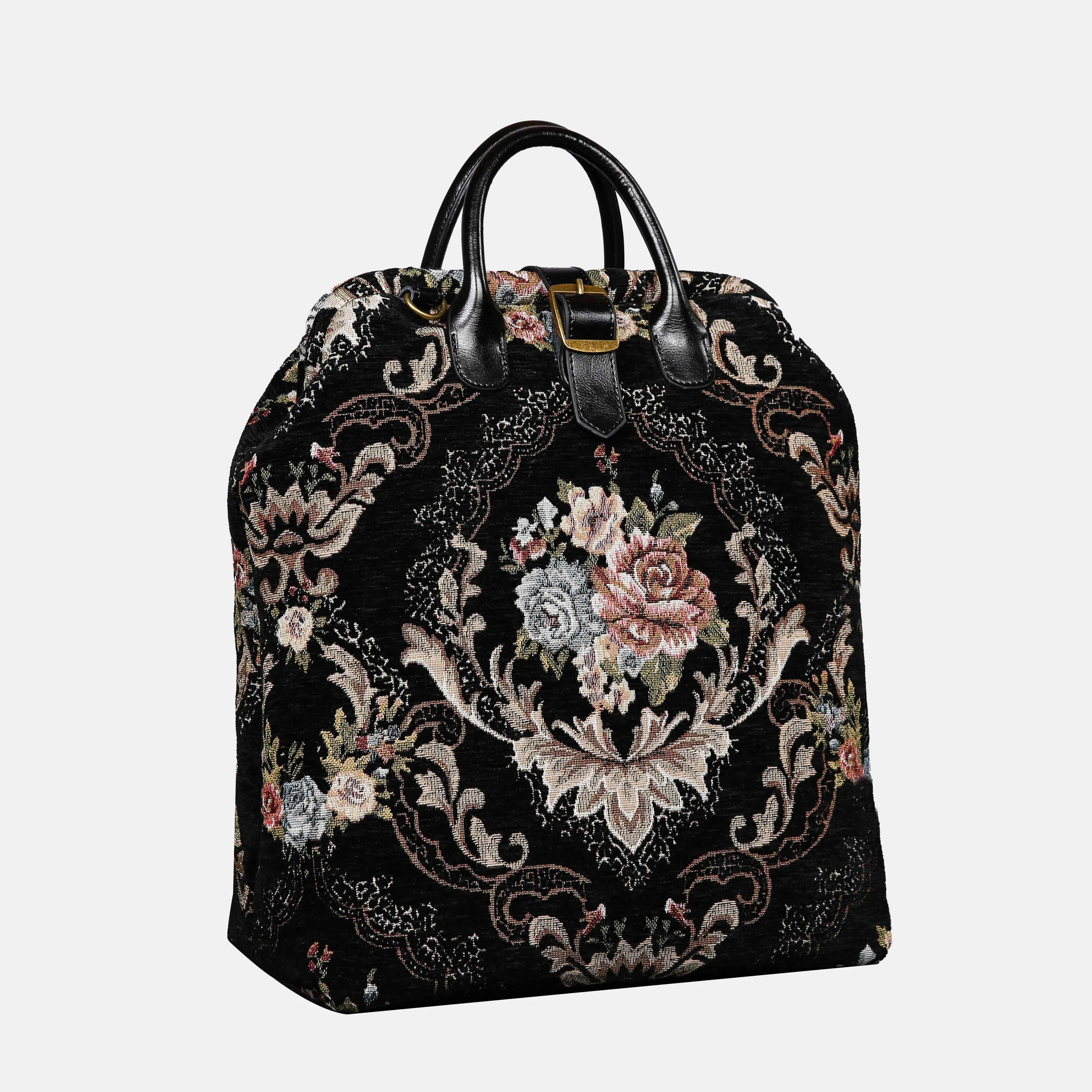 Floral Black Carpet Laptop Backpack