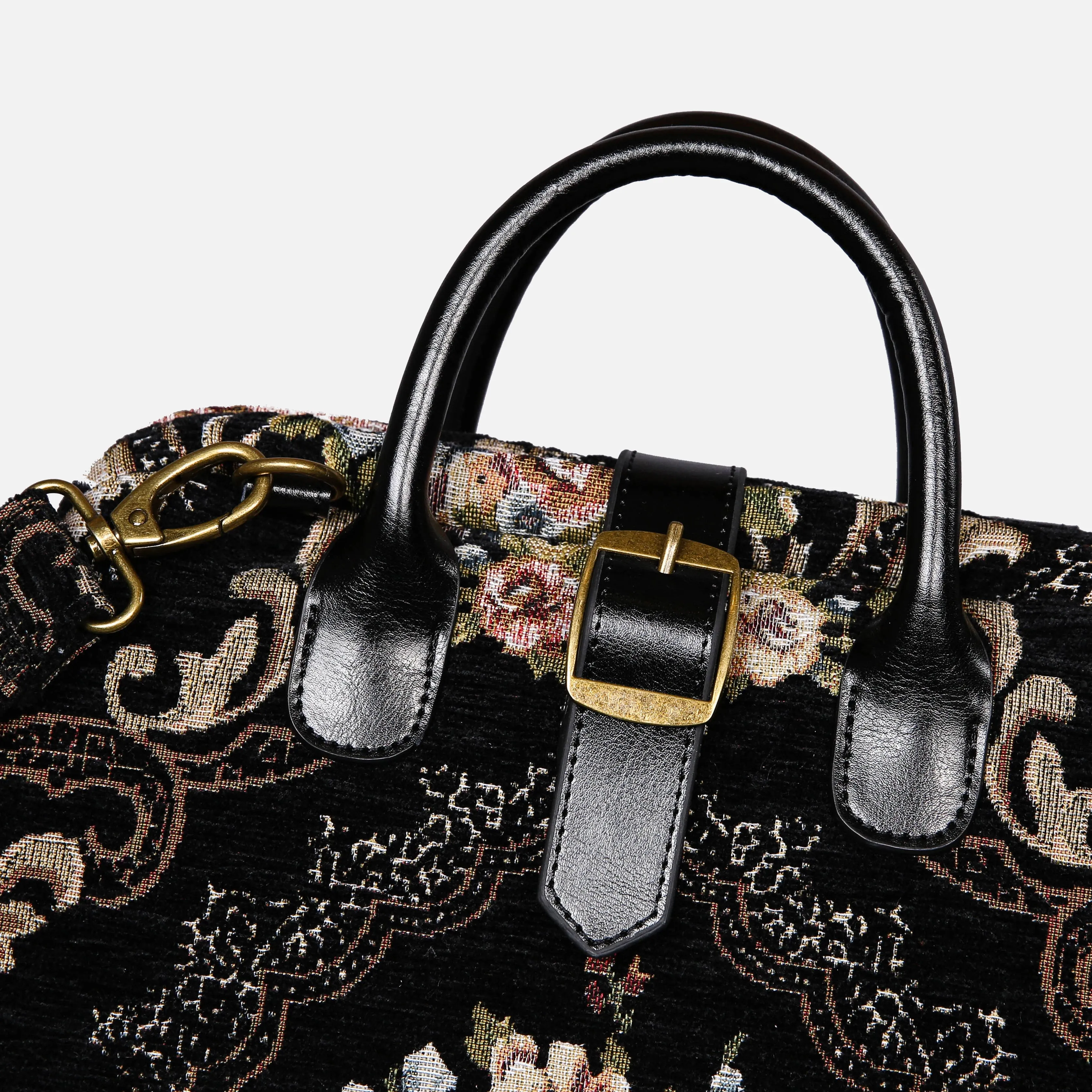 Floral Black Carpet Laptop Backpack