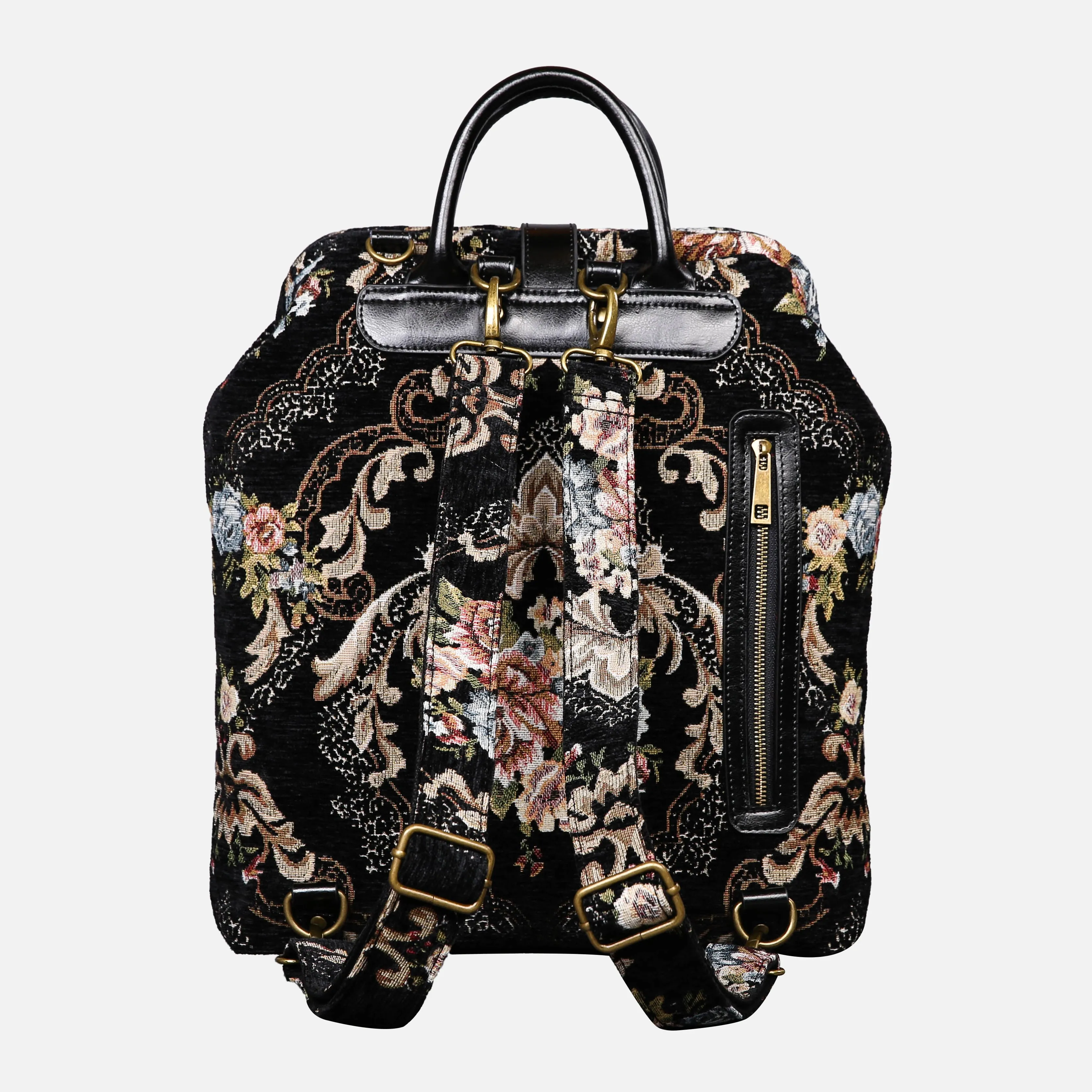 Floral Black Carpet Laptop Backpack