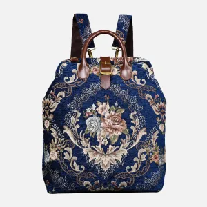 Floral Blue Carpet Laptop Backpack