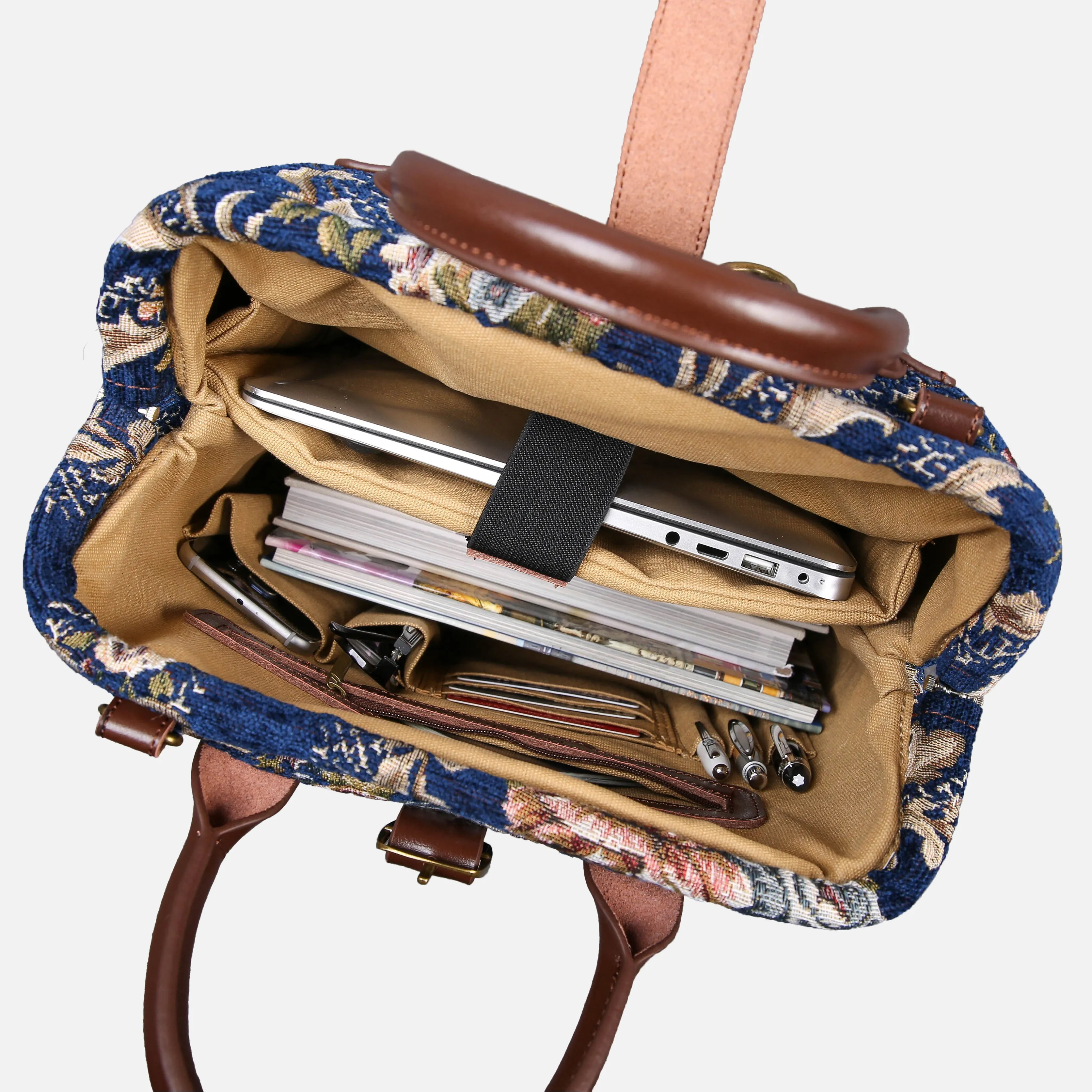 Floral Blue Carpet Laptop Backpack