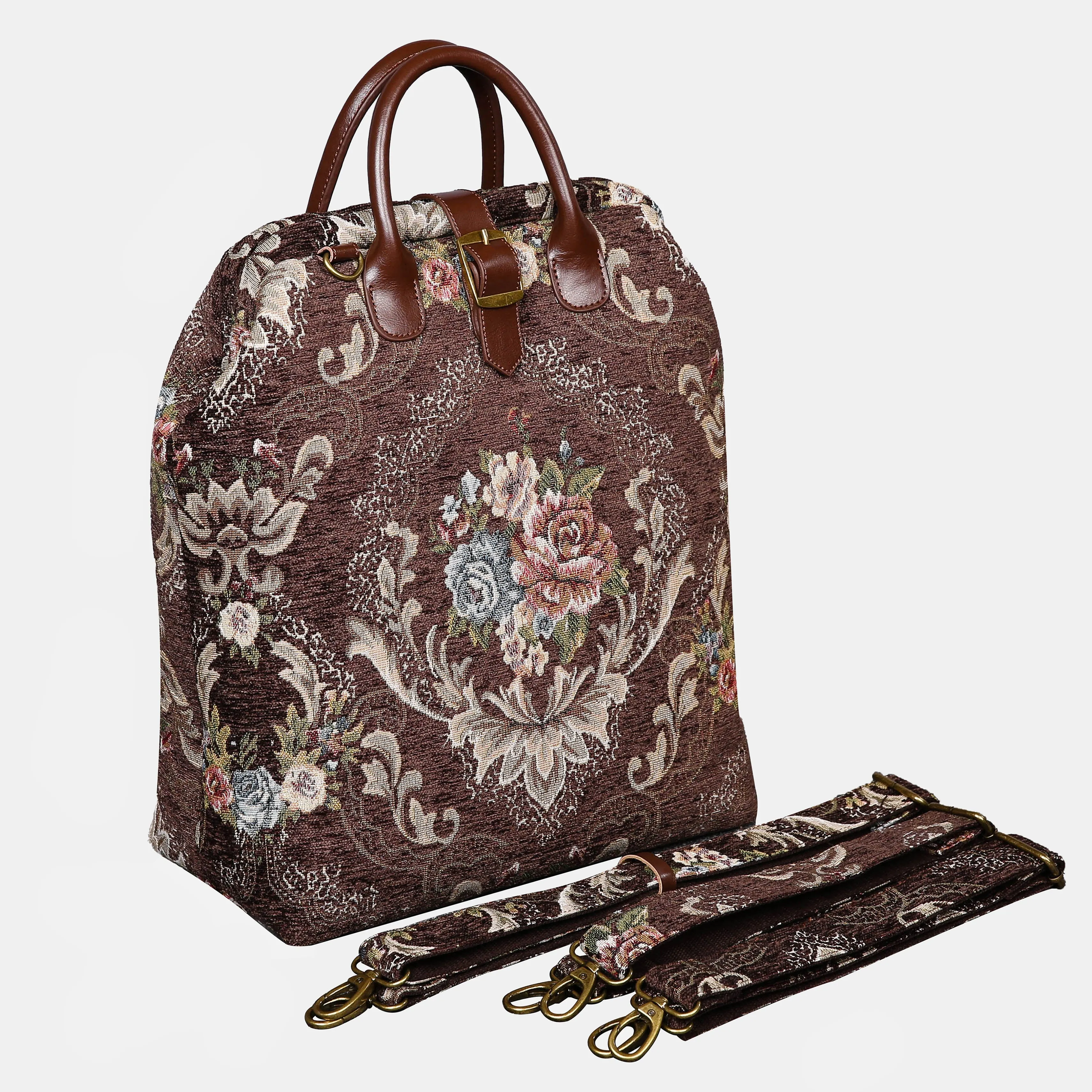 Floral Coffee Carpet Laptop Backpack