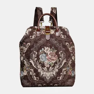 Floral Coffee Carpet Laptop Backpack