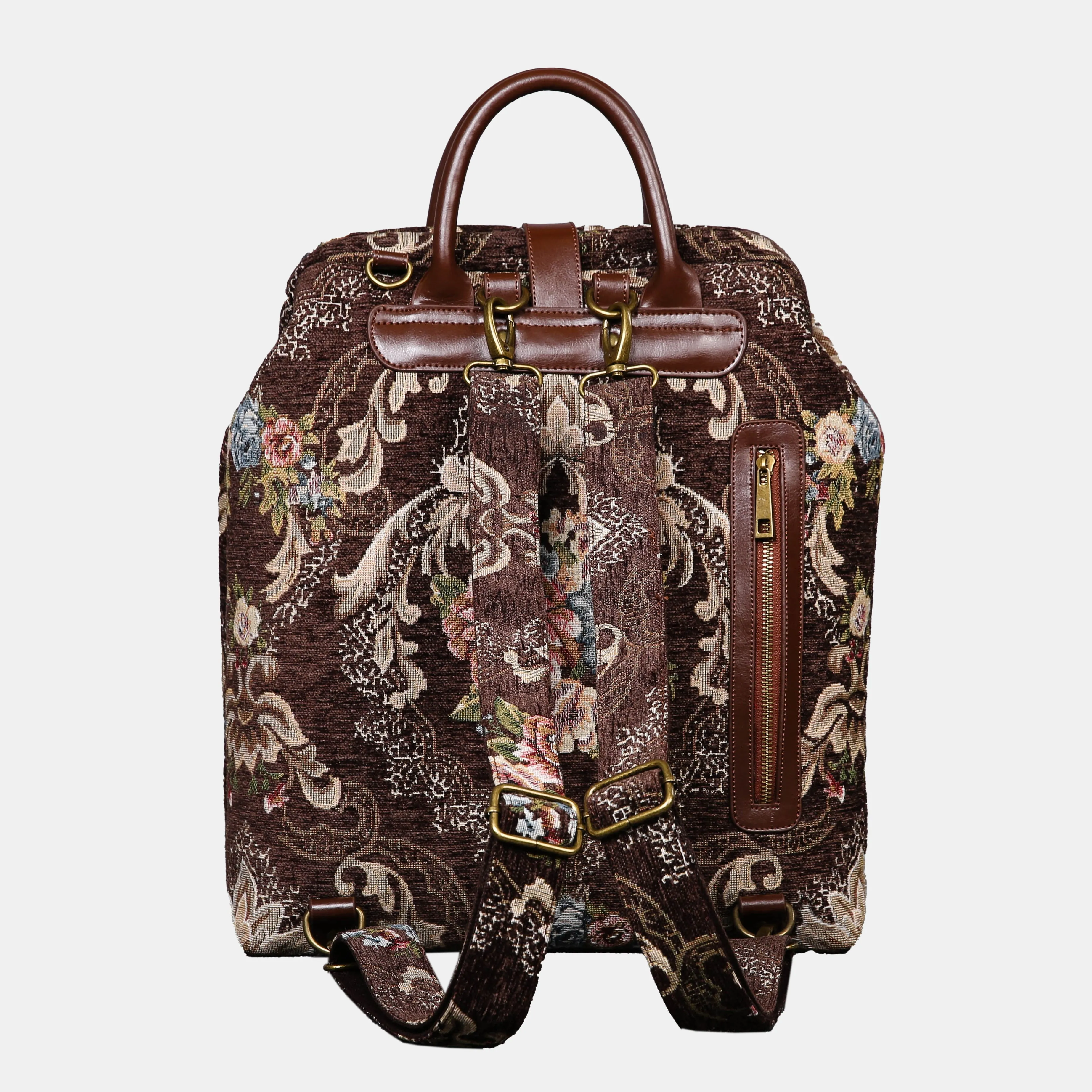 Floral Coffee Carpet Laptop Backpack