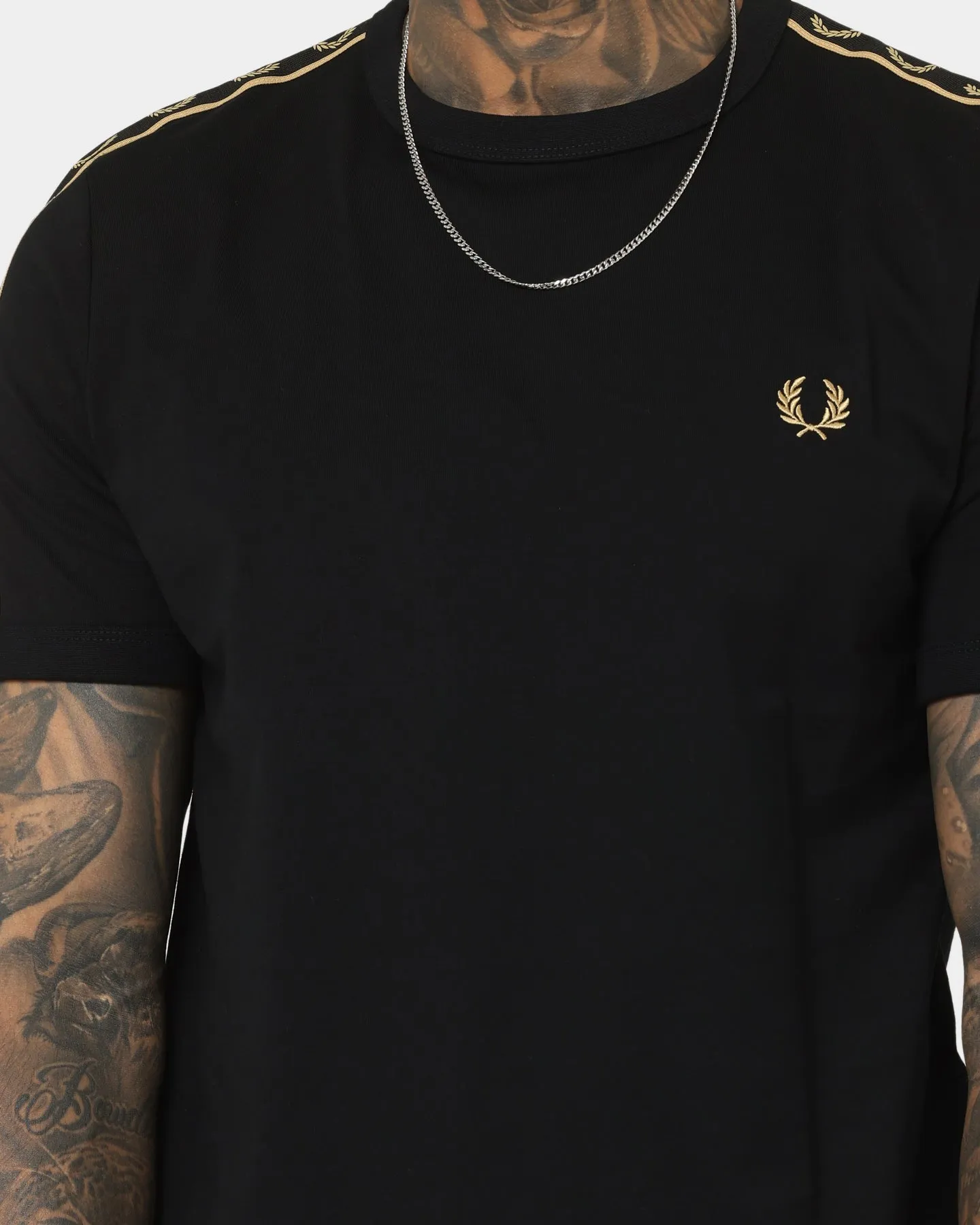 Fred Perry Contrast Tape Ringer T-Shirt Black/1964 Gold