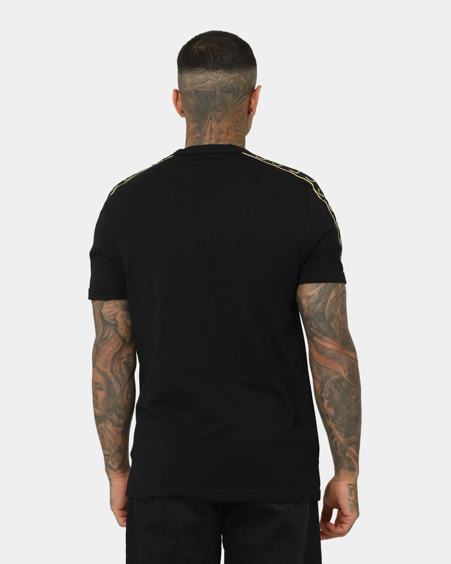 Fred Perry Contrast Tape Ringer T-Shirt Black/1964 Gold