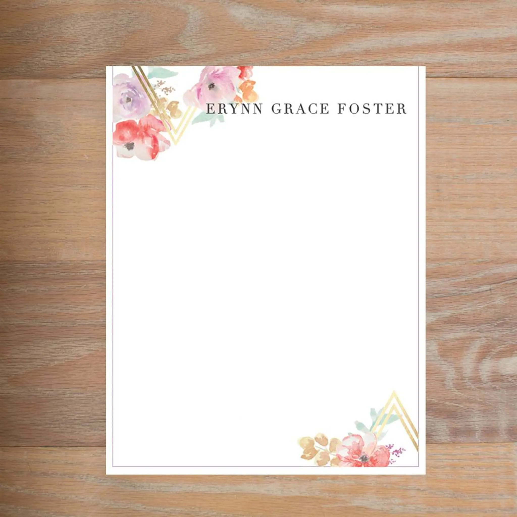 Geometric Bouquet Custom Letterhead