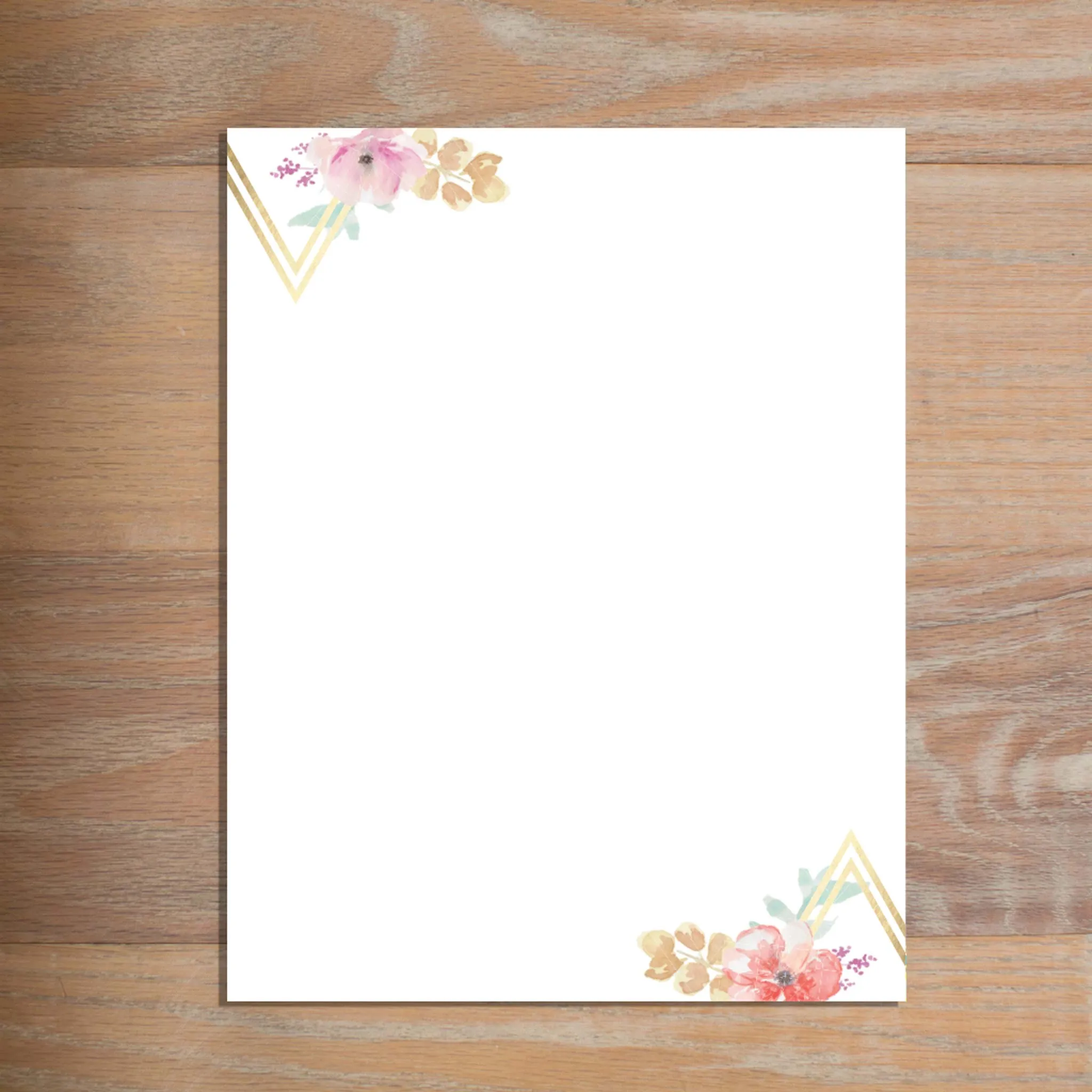 Geometric Bouquet Custom Letterhead