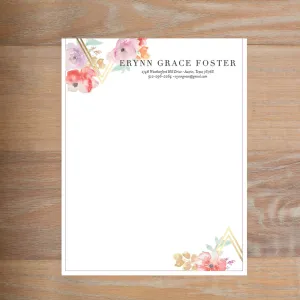 Geometric Bouquet Custom Letterhead