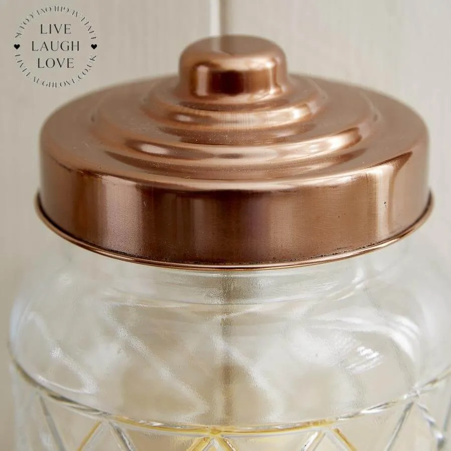 Glass Storage Jar W/ Copper Lid