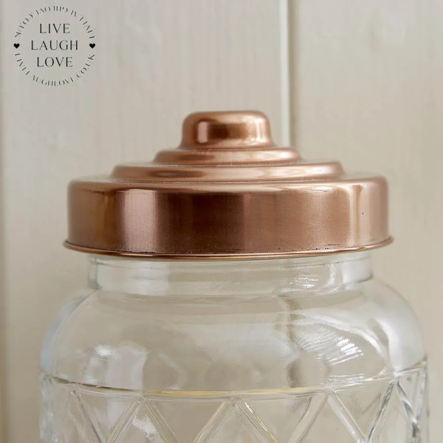 Glass Storage Jar W/ Copper Lid