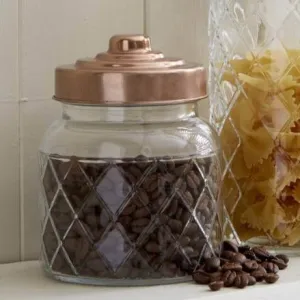 Glass Storage Jar W/ Copper Lid