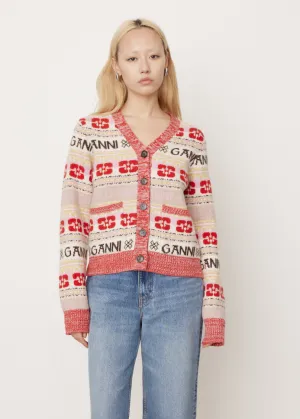 Logo Wool Mix Cardigan