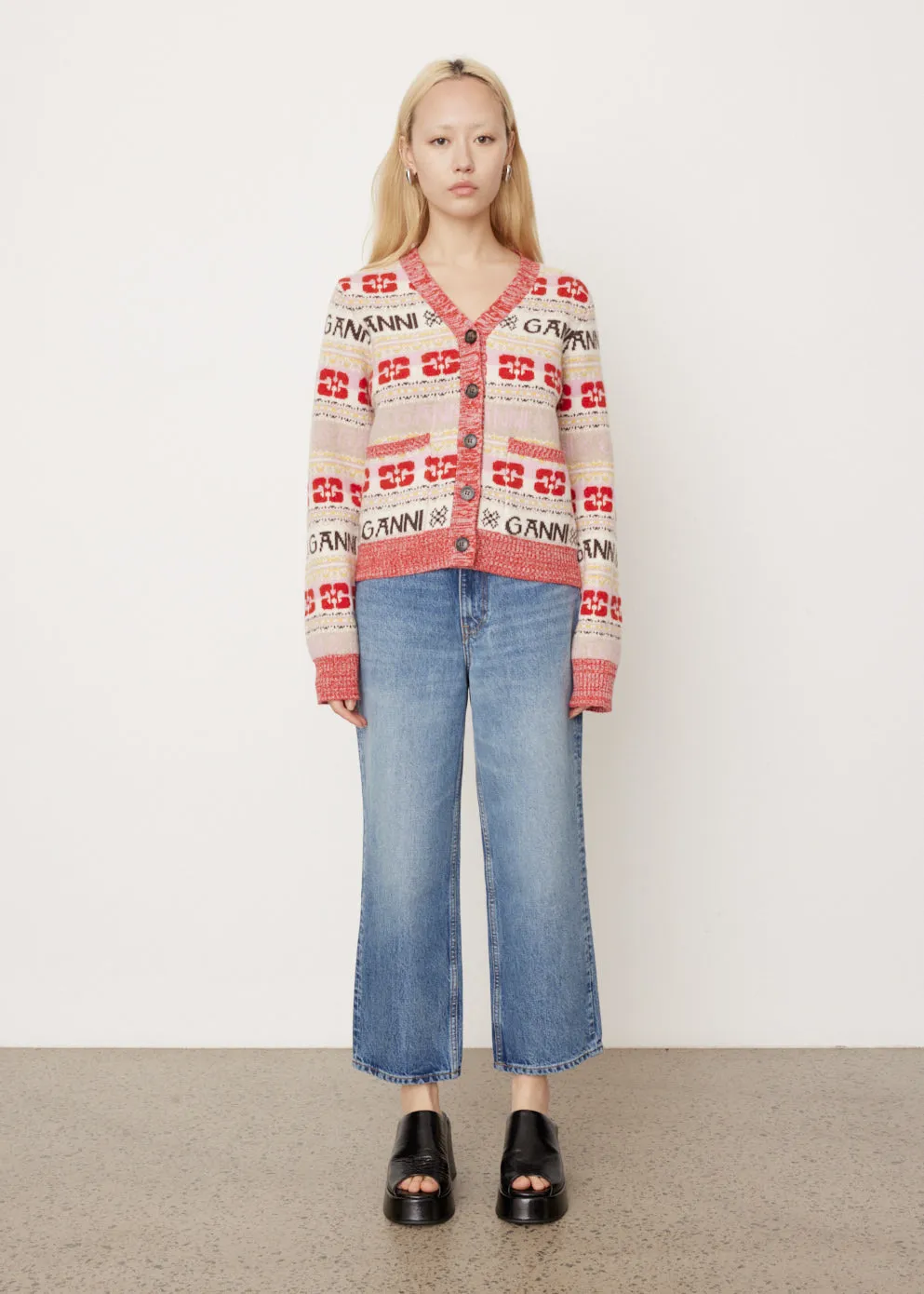 Logo Wool Mix Cardigan