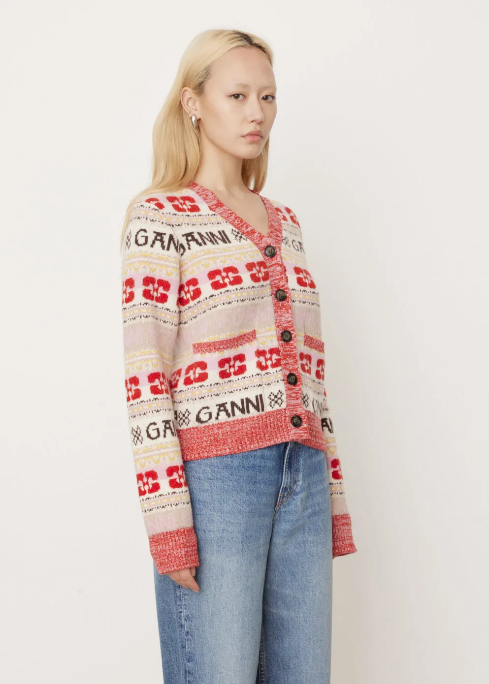 Logo Wool Mix Cardigan