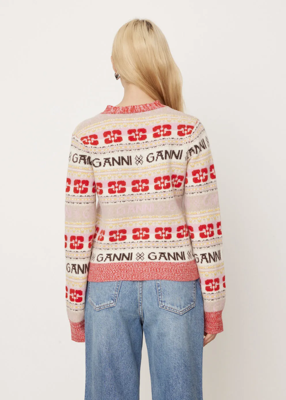Logo Wool Mix Cardigan