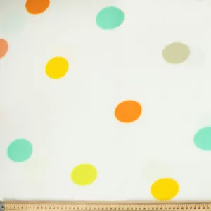 Multi Colour Big Dots on White Printed Polar Fleece DSN #6