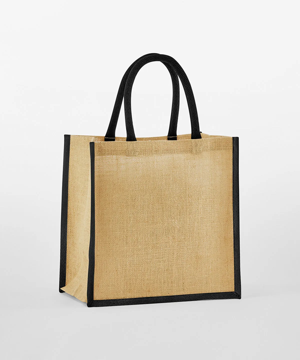 Natural/Olive Green - Natural starched jute mini gift bag
