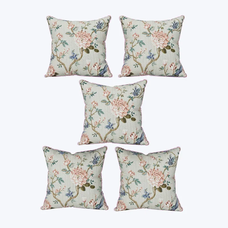 Nirveda Floral Cushion Cover - Set Of Five