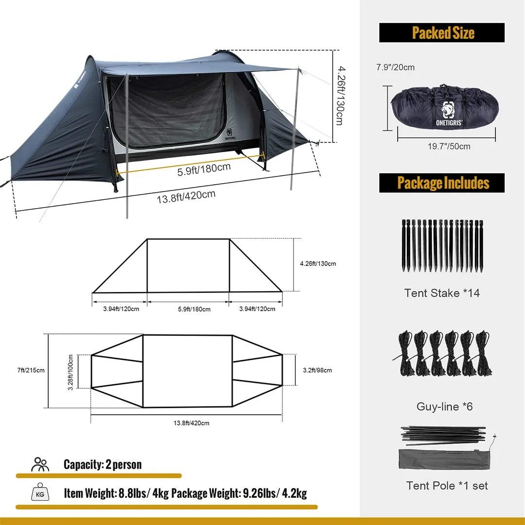 OneTigris CE-BHS10 BlackTigris Series Cometa Camping Tent 2人隧道帳
