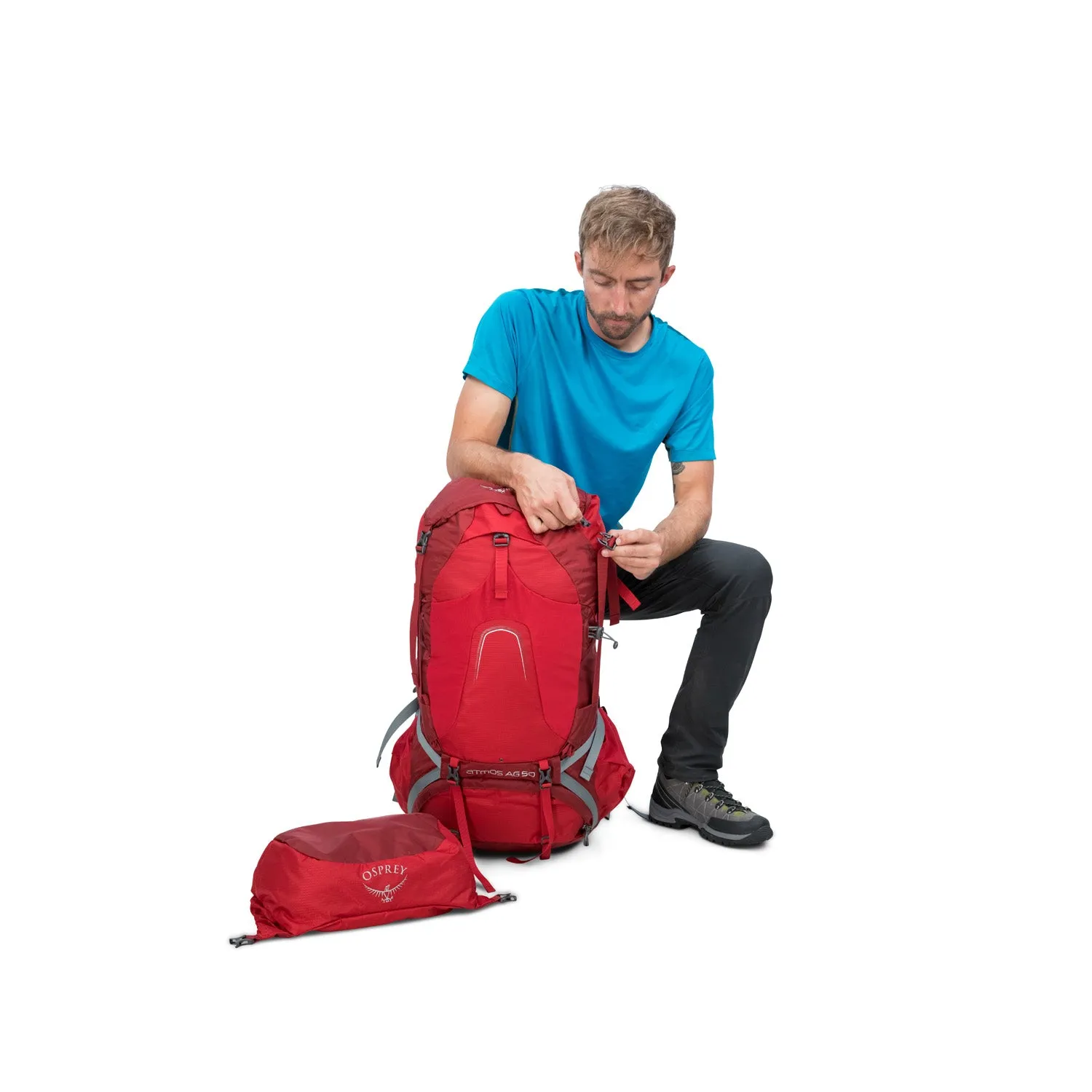 Osprey Atmos AG 50 Backpack with Raincover - Medium - Men's Backpacking