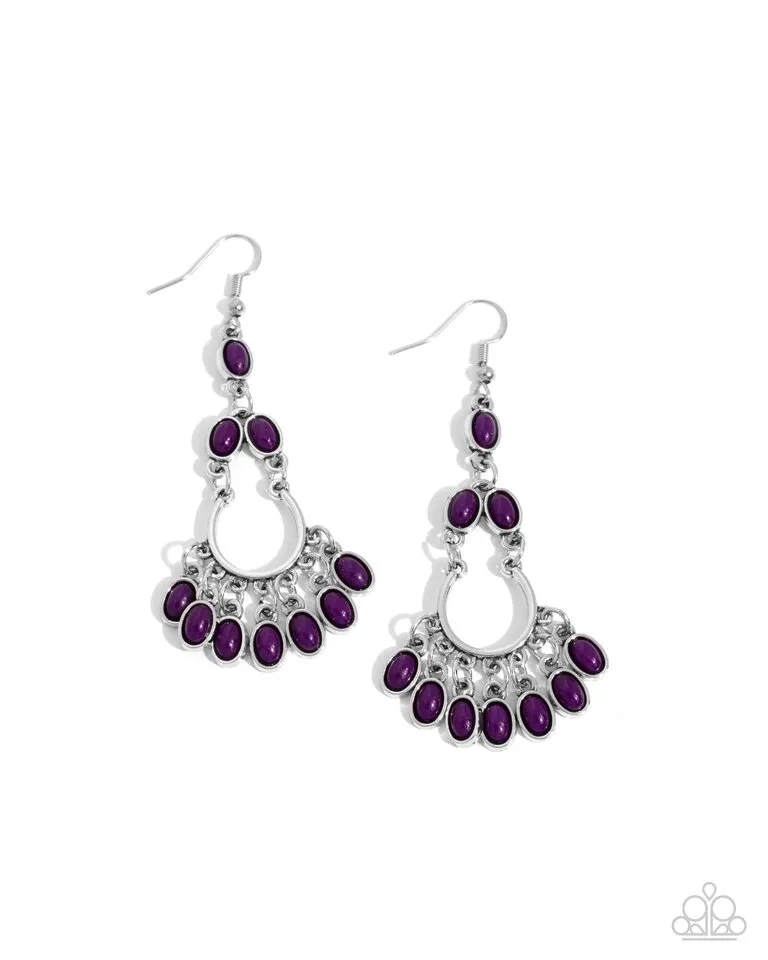 Paparazzi Earring ~ Girly Girl Getup - Purple