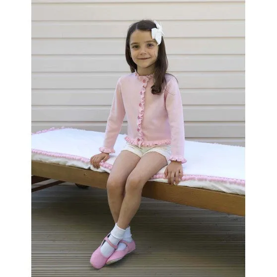 Rachel Riley Soft Pink Frill Cardigan