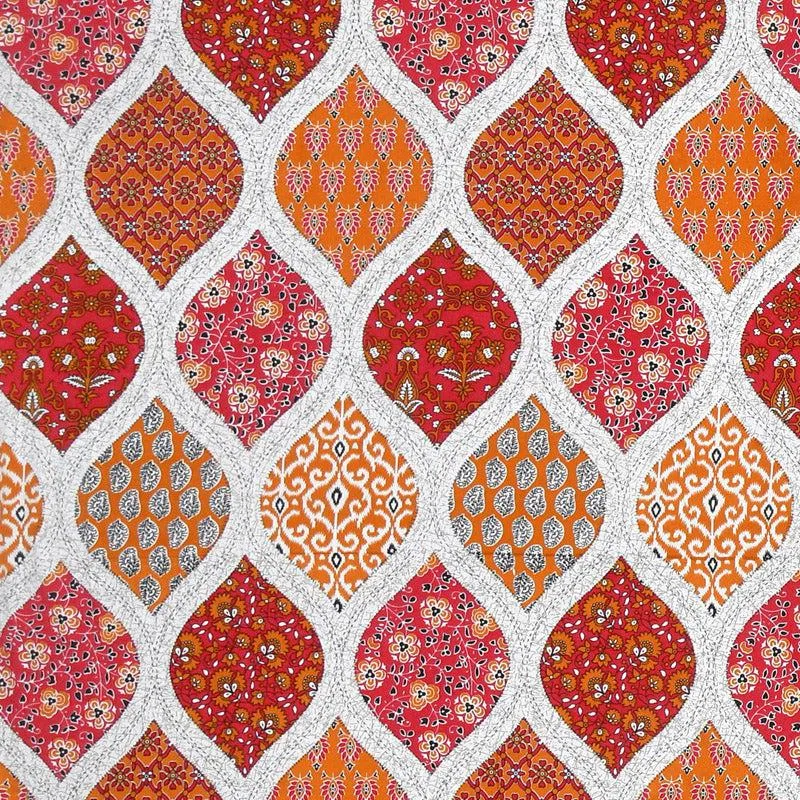Sapphie Ethnic Bedsheet - Red & Orange