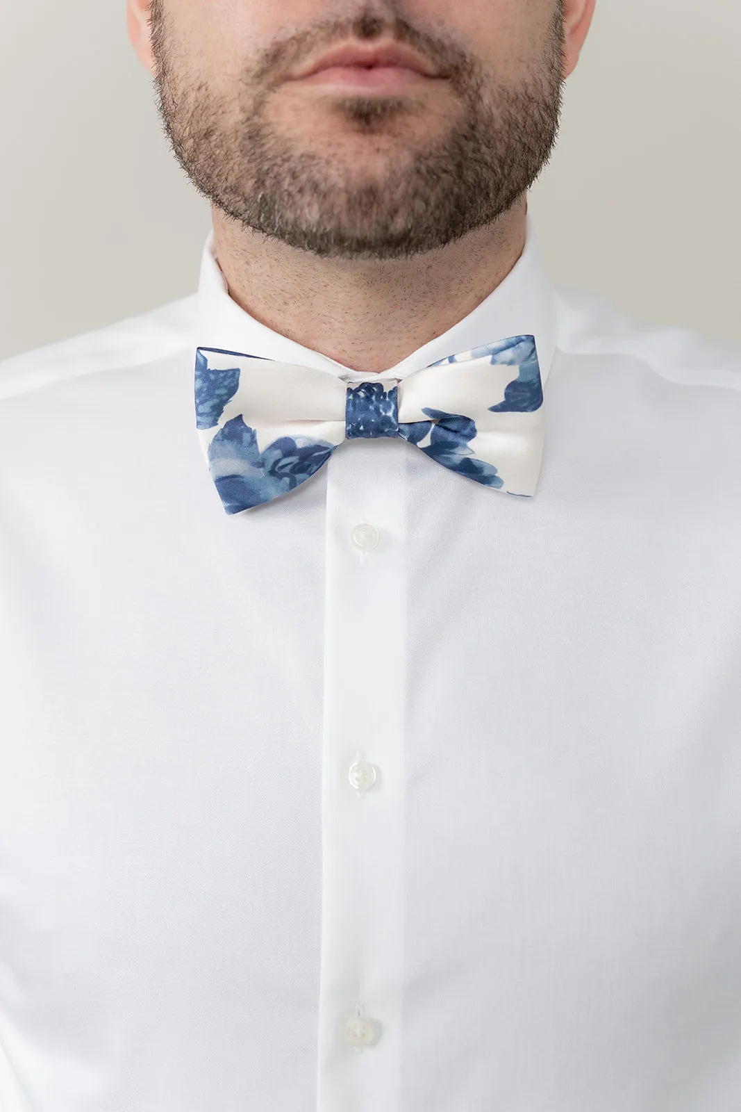 Satin Floral Print Bowtie | Made To Order
