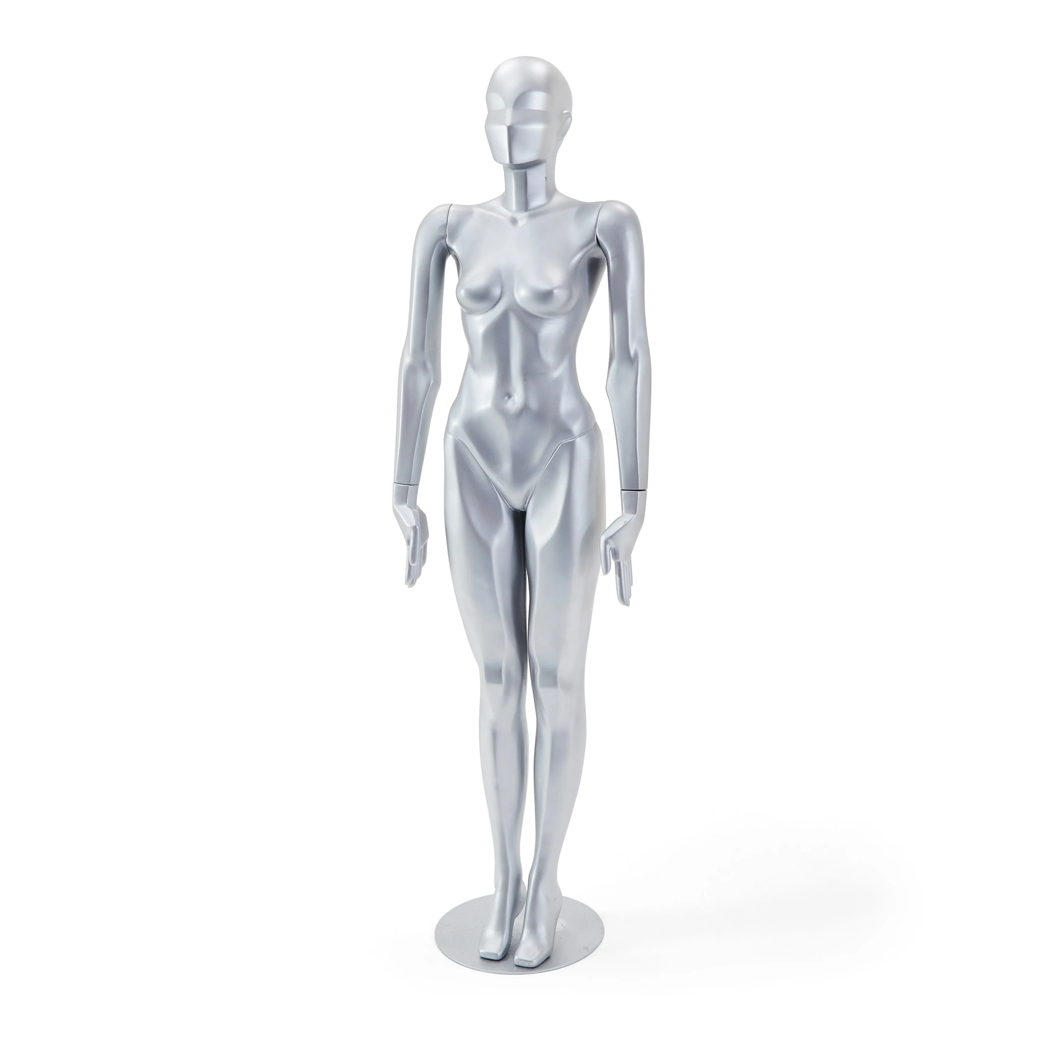 Silver Female Abstract Mannequin Sculpture