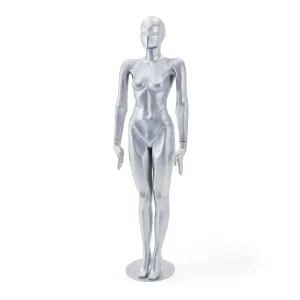 Silver Female Abstract Mannequin Sculpture