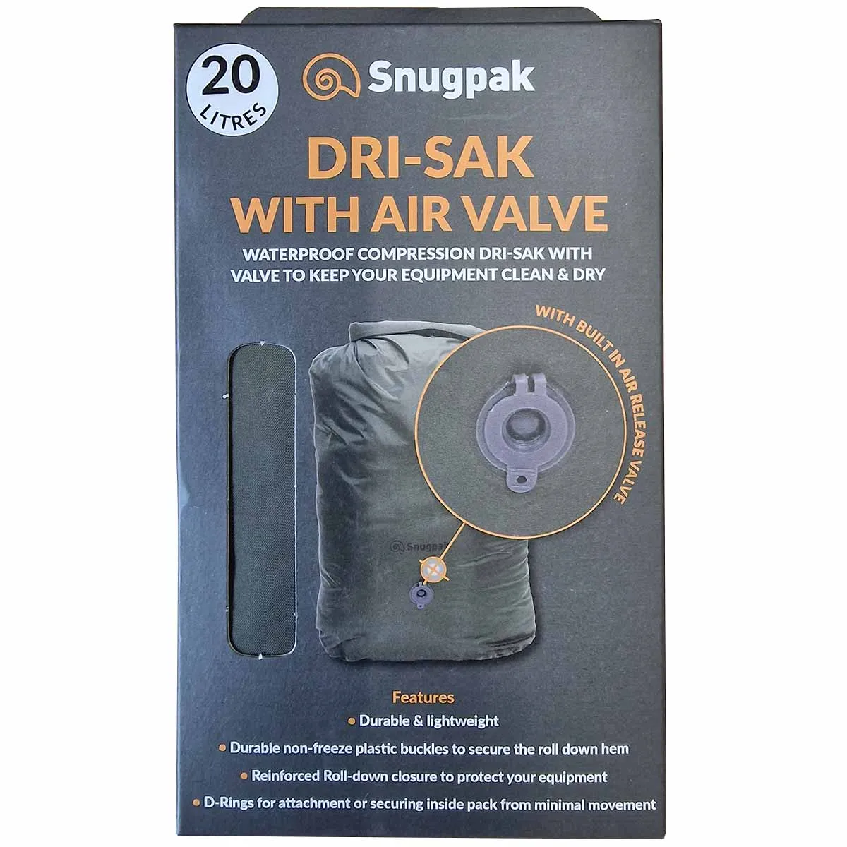 Snugpak Dri-Sak with Air Valve 20L - Olive