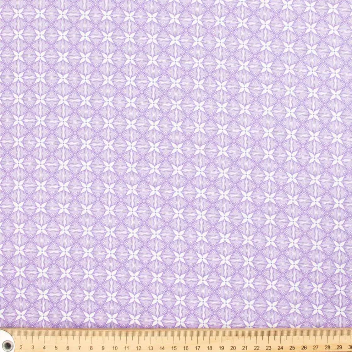 Spring Blooms Collection #10 Purple Geometric Line Floral Cotton Prints
