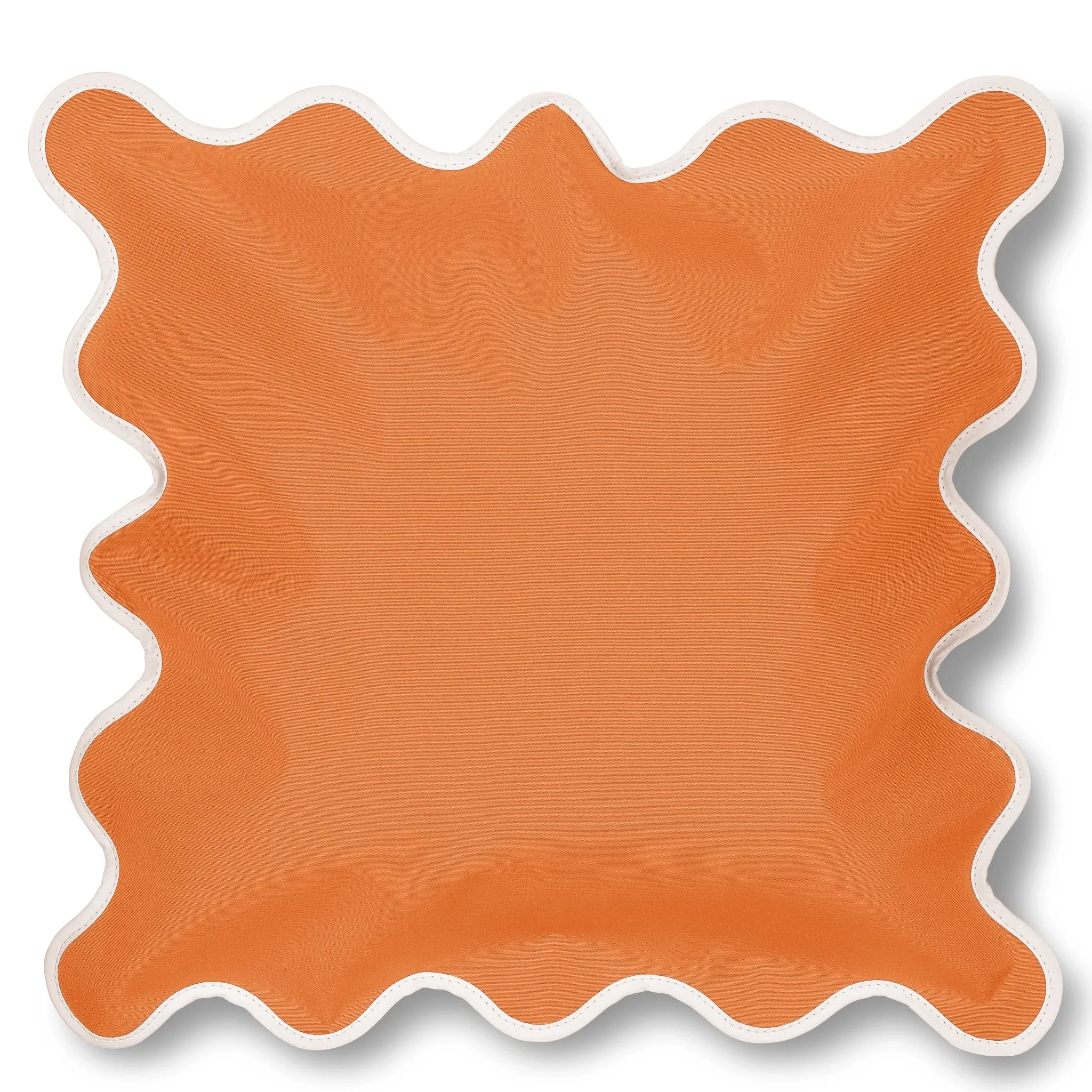 Square Scallop Cushion -Burnt Orange Solid